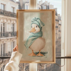 Duck Bathroom Wall Art – Cute Duck in Towel Print – Funny Bathroom Decor – Quirky Duck Wall Art – Trendy Duck Prints – Duck Home Decor image 8