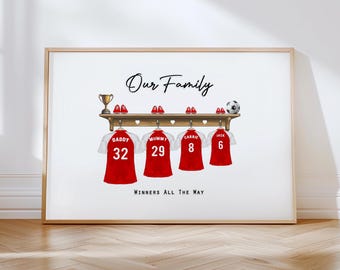 Our Family Print, Personalized Football Gift, Custom Family Artwork, Football Wall Art, Family Gift (Digital Download)