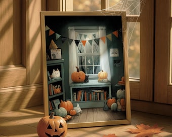 Halloween Decor - Kids Playroom Prints - Fall Wall Art - Pumpkin Art - Halloween Poster - Nursery Decor (Digital Download)