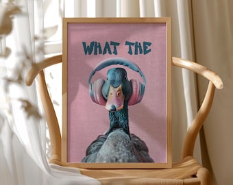 What The Duck-tryck - Rolig, svettig kökskonst, udda heminredning (digital nedladdning)