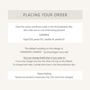 Birth Flower Mother's Day Print, Grandma's Garden, Birthday Gift for Mum, Grandparent Gift, Family Gifts, Grandma Gift image 10
