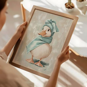 Duck Bathroom Wall Art – Cute Duck in Towel Print – Funny Bathroom Decor – Quirky Duck Wall Art – Trendy Duck Prints – Duck Home Decor image 9