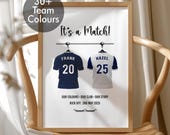 Personalized Wedding Football Print - Custom Couple Artwork, Bride and Groom Gift (Digital Download)