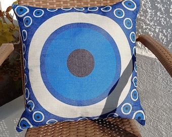 Poszewka na poduszkę z niebieskim złym okiem