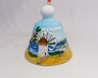 Christmas bell Mykonos tree hanging decoration house