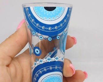 2 pieces large shot glass evil eye wedding gift