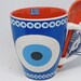 Ceramic evil eye Mykonos  large mug