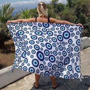 Evil eye sarong pareo scarf summer cover up