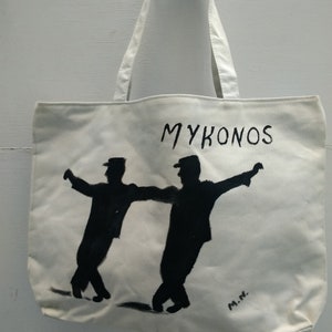 Mykonos - Large Tote, with Boho Fringe, Authentic Vintage Studs
