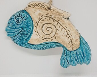 Ceramic fish evil eye for good luck