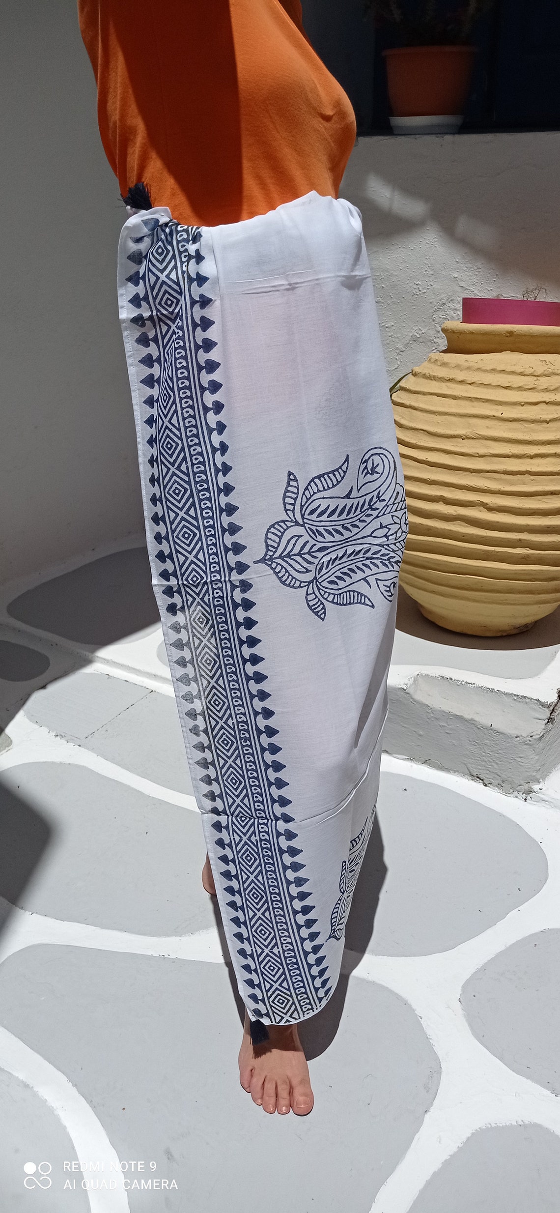 Greek Painted Traditional Design Pareo Sarong Beach Wear - Etsy
