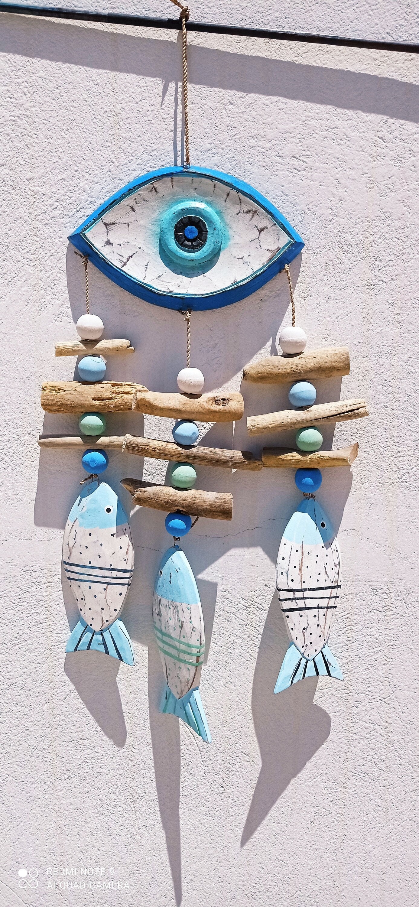 Großes böses Auge mit Fisch Wandbehang Dekoration | Etsy