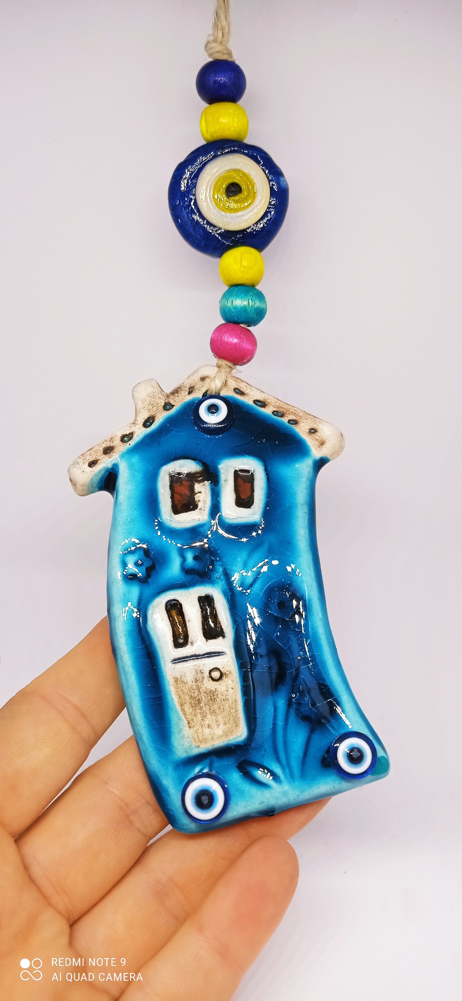 Blue ceramic house wall decoration Etsy