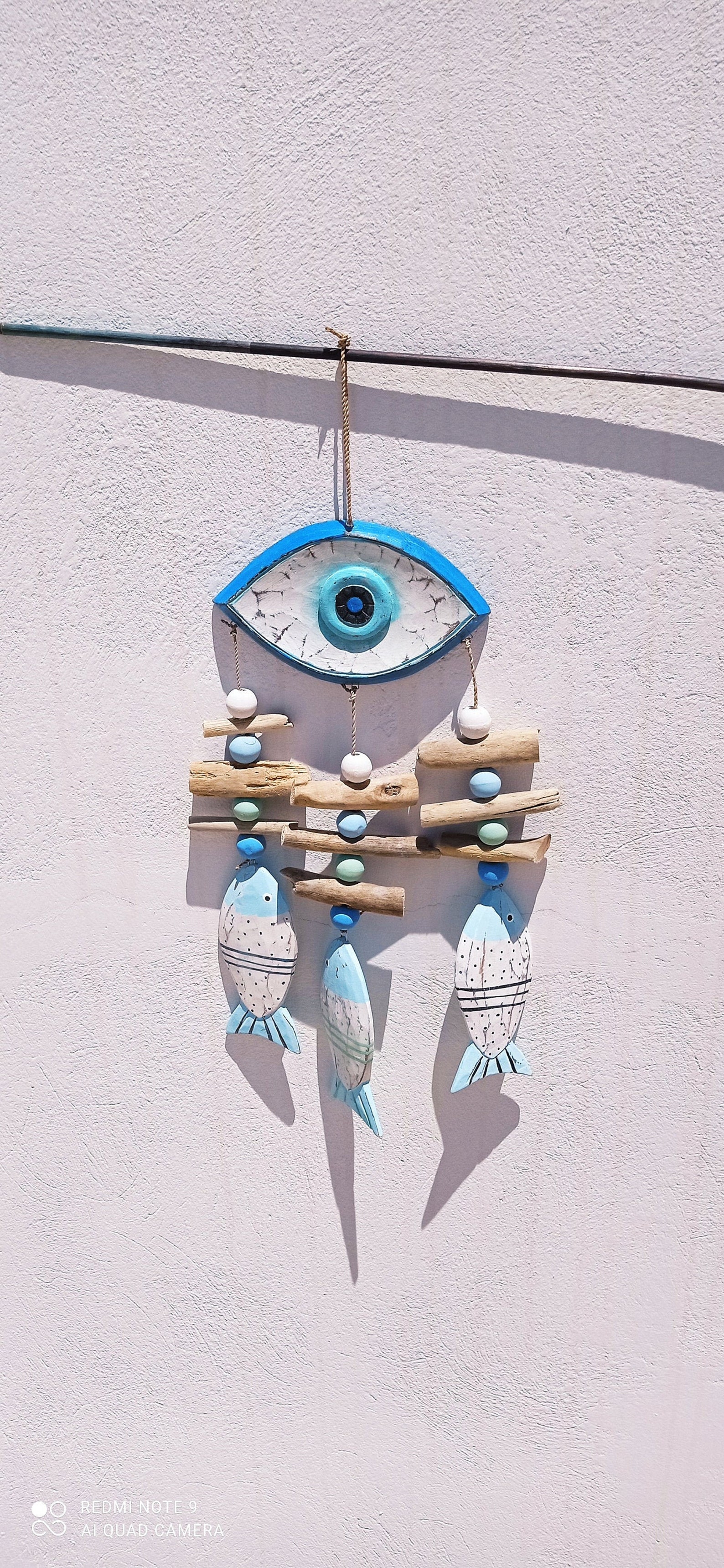 Großes böses Auge mit Fisch Wandbehang Dekoration | Etsy