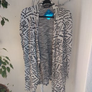 black and white aztec cardigan