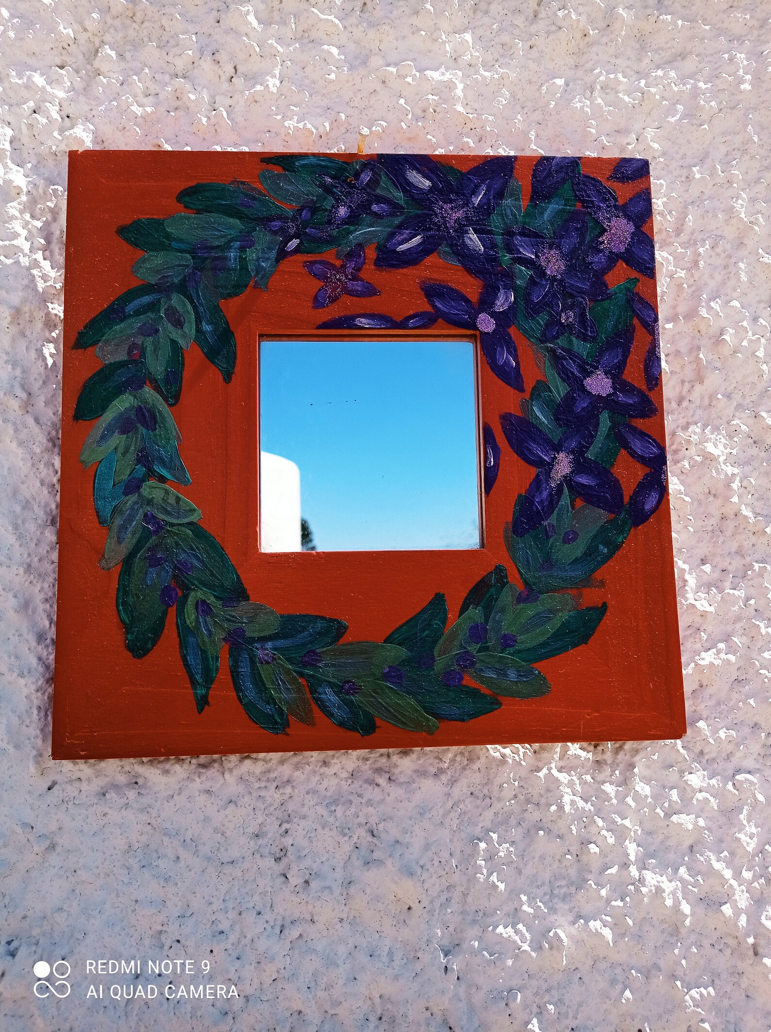 Mirror flower painting wall hanging decoration Etsy