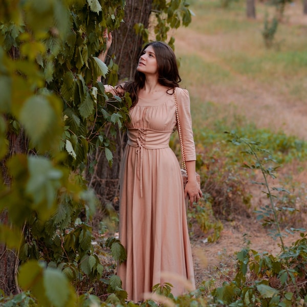 Amelia dress. Linen dress. Natural dress. Linen.