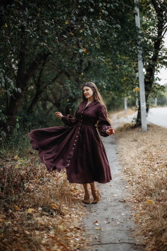 The Jane Dress. Made to Measure Dress. Linen Dress. Romantic Dress. Linen.  Slow Fashion. Modest Dress. - Etsy