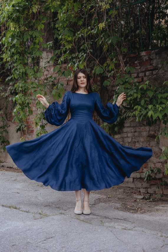Victoria Linen Dress. Made to Measure Dress. Linen Dress. Modest Slowfasfion Dress. Gil Sun Skirt
