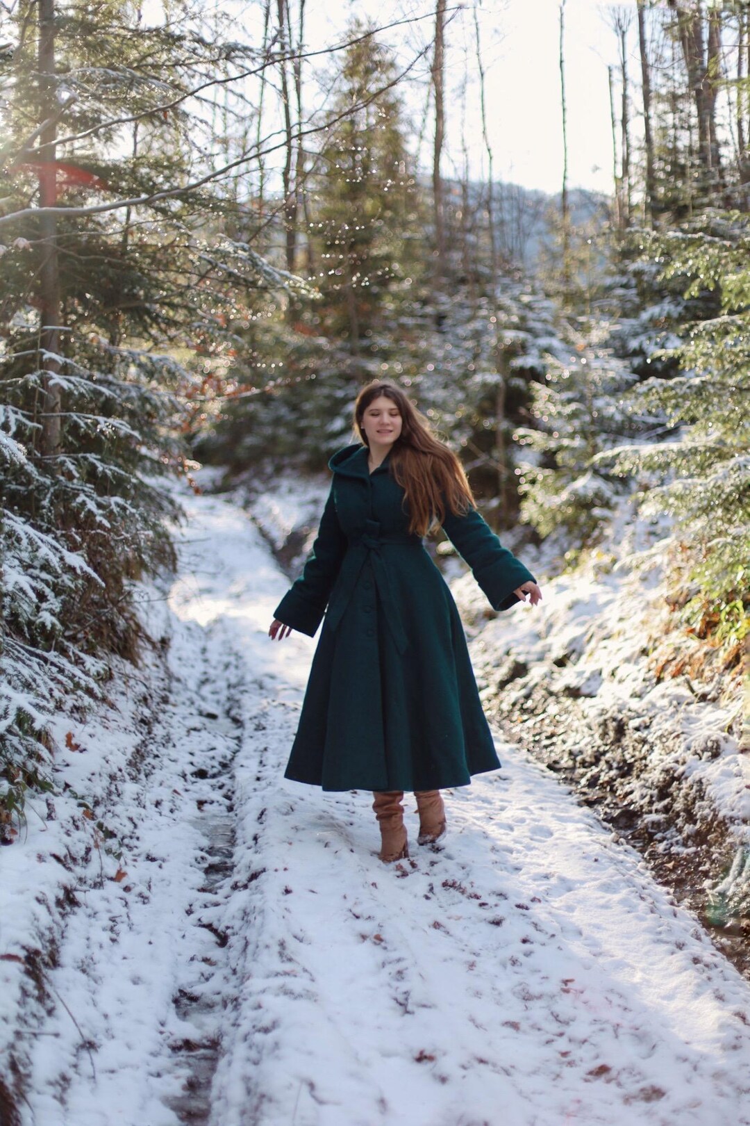 The Anastasia Wool Winter Wool Coat With Full Skirt and With  Straight the Coat Made to Measure in Different