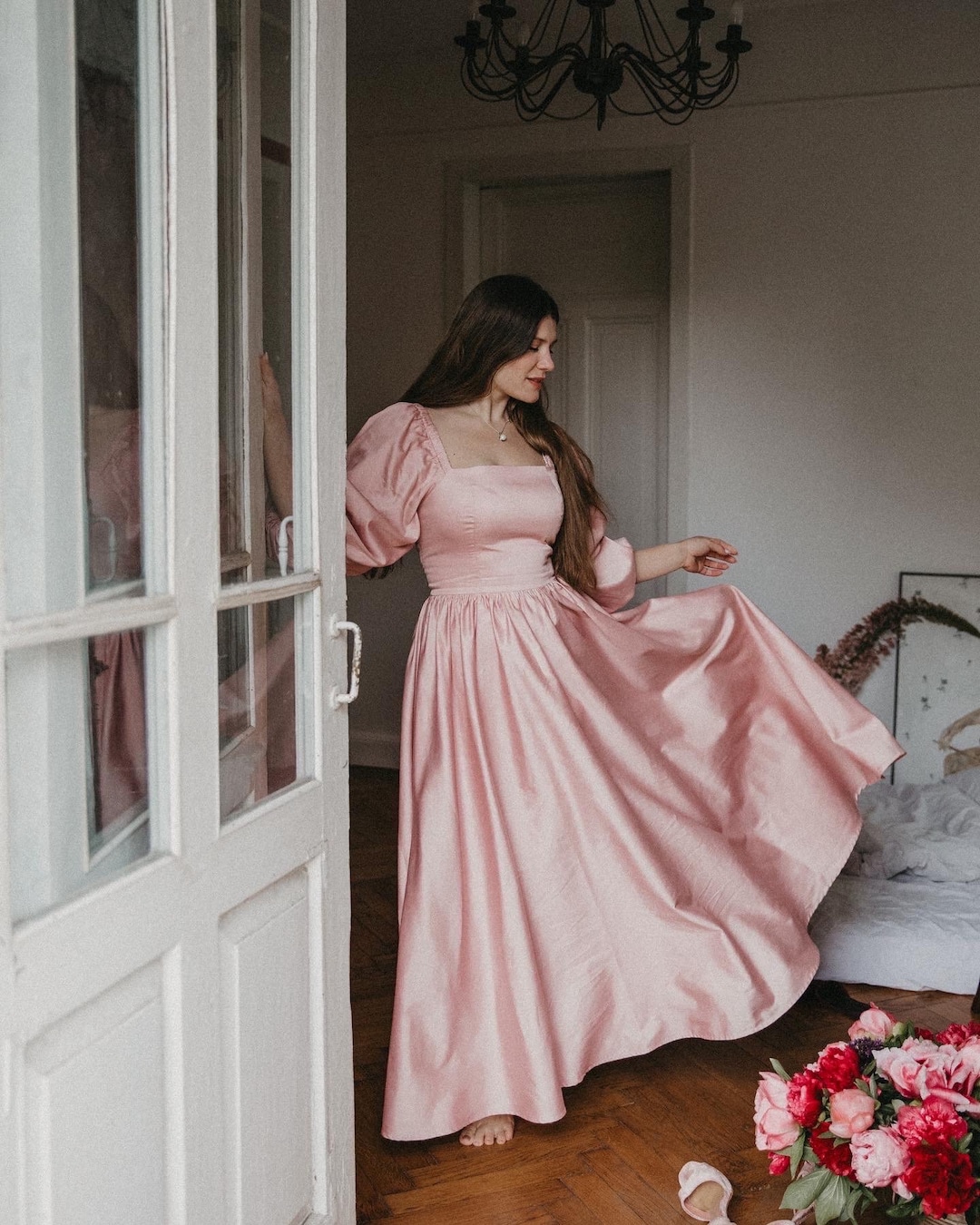 Red Peony dress main image 0