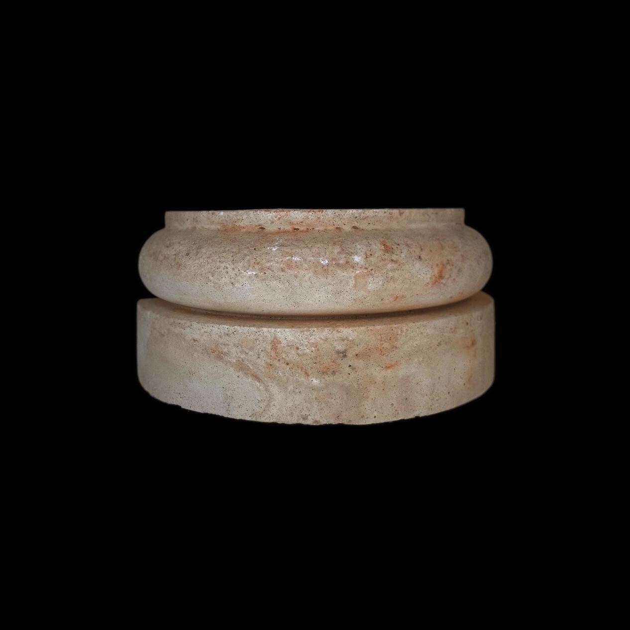 Handmade Marble Column Base, 13 Inch Diameter, 6 Inch Height, Round ...