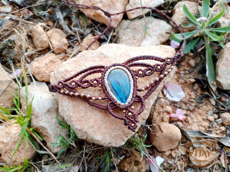 Handmade Macramé Labradorite Choker image 3