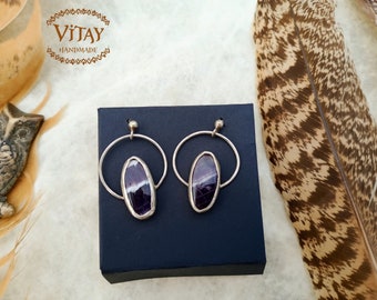 Amethyst Earrings in 925 Sterling Silver • Handmade • Signature Jewelry •