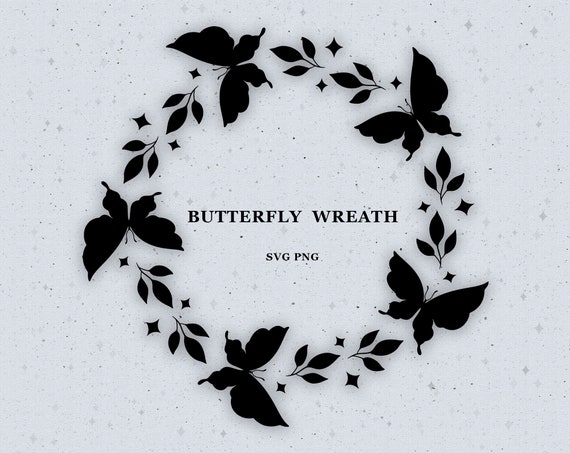 Download Butterfly wreath svg cut file floral wreath svg leaf ...