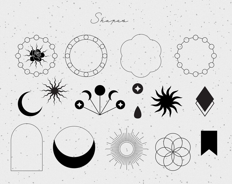 Download Celestial crystal moon svg set premade logo elements ...