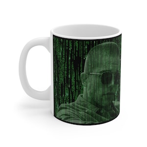 Personalized MATRIX | Your Photo Binary Numbers | 11 oz. or 15 oz. Coffee Mug | Matrix Movie Gift | Matrix Movie Quote | Cult Classic Movie