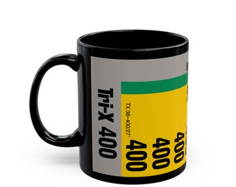 Kodak Tri-X 400 Film Design – Vintage Photography Coffee Mug – Black Ceramic (11oz/15oz)
