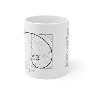 Fibonacci Sequence Coffee Mug: Golden Ratio Math Art