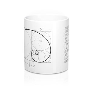 Fibonacci - Language of the Universe | 11-oz Coffee Mug | Math, Art Lover Gift | Tech Gift | Science Gift | Math Art Coffee Mug