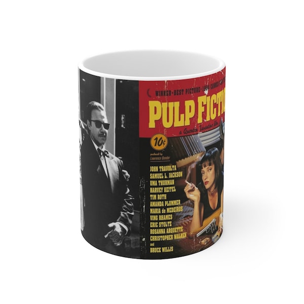 Famous Movies Series | Homage to PULP FICTION | 11-oz Coffee Mug | Film Lovers Gift | Quentin Tarantino Fans | Cult Classic | Movie Mug