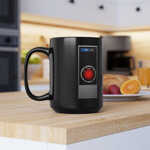 HAL 9000 Coffee Mug: 2001 Space Odyssey - Fun Sci-Fi Quote - 11/15 oz - White/Black Ceramic image 13
