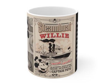 Steamboat Willie Mug: Mickey Mouse Historic Cartoon Collectible