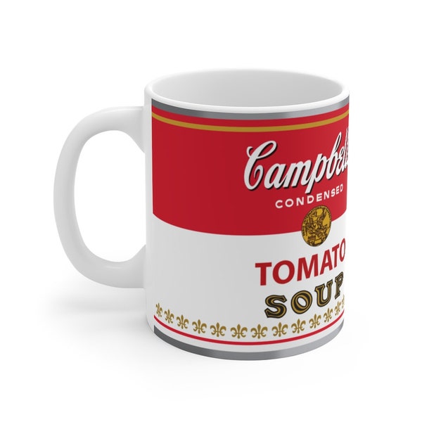 Famous Paintings Series | Pop Art Soup Can | 11-oz Coffee Mug | Art Lovers Gift | Homage to Andy Warhol | Collectors Mug