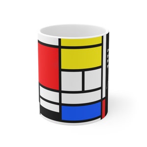 Piet Mondrian Coffee Mug | 11-oz Mug | Art Lovers Gift | Mondrian Coffee Mug | Famous Painting Series Mugs