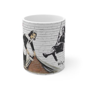 Pop Art Mug | Banksy Girls | Four Iconic Images Together | 11-oz Coffee Mug | Art Lovers Gift | Street Art | Graffiti | Collectors Mug