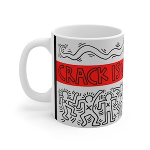 Famous Paintings Series | &quot;Crack Is Wack&quot; Homage to artist Keith Haring | 11 oz. or 15 oz. Coffee Mug | Pop Art | Street Art | Graffiti Mug