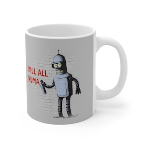 Bender Futurama | Pop Culture&#39;s Favorite Cartoon Robot | Snarky Humor | 11-oz. or 15 oz. Coffee Mug | Cool Gift For Tech Lover | Robot Mug