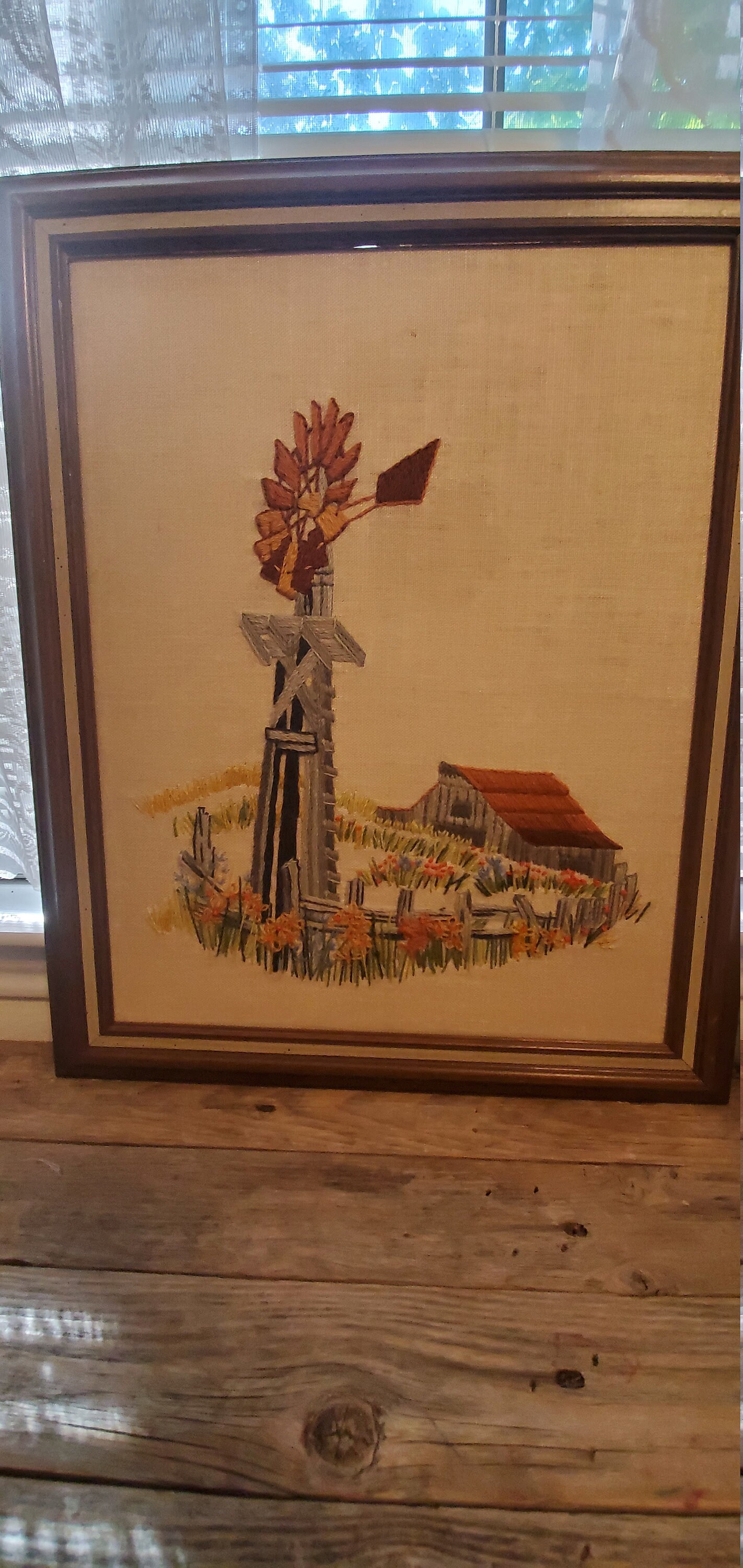 Vintage Windmill Crewell Etsy