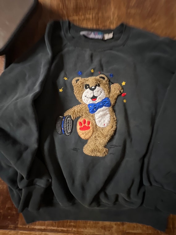 Fuzzy Dancing Bear Sweater - image 1