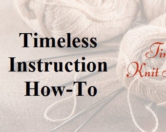 How-To Knit Vertical Patterns PDF DIGITAL DOWNLOAD, Instruction on Knitting 4 stitch Techniques, Classic How-To, No Pattern