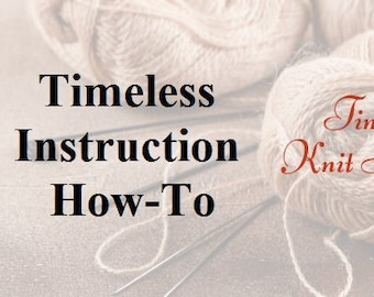 How-To Knit 5 Ribbed Stitches PDF DIGITAL DOWNLOAD, Instruction on Knitting Stitch Technique, Classic How-To, No Pattern