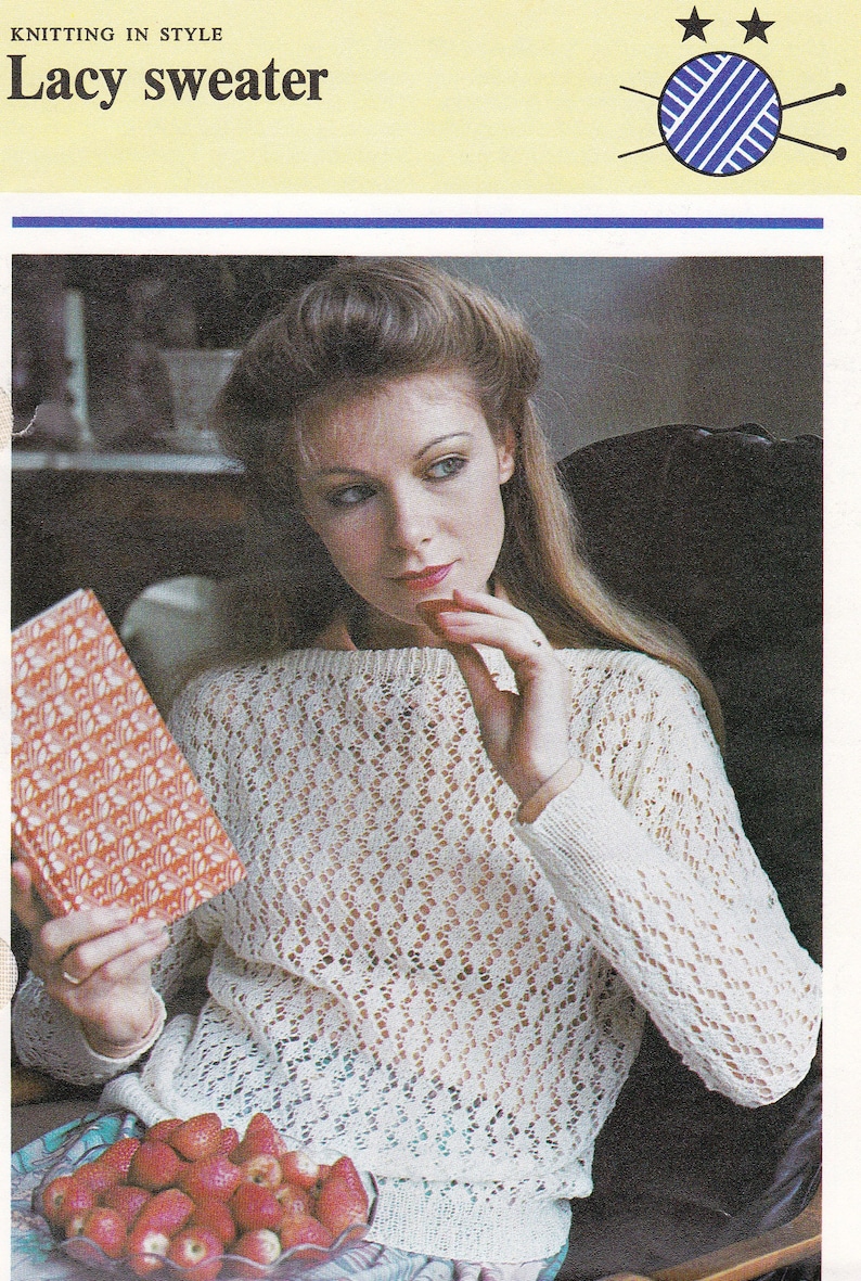 Vintage Knit PATTERN PDF Download Women's Lacy Knit Long Etsy UK
