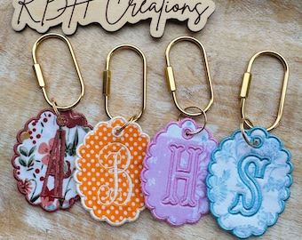 Initial Custom Embroidered Bookbag Tag | Embroidery | Bag Tag | Back to school | custom