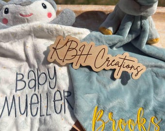 Personalized Baby Lovey Blanket | Custom Embroidered Baby Boy Blanket | Name Embroidered Security Blanket | Newborn Baby Shower Gift