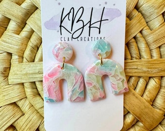 Summer Marble Arch Handmade Clay Earrings